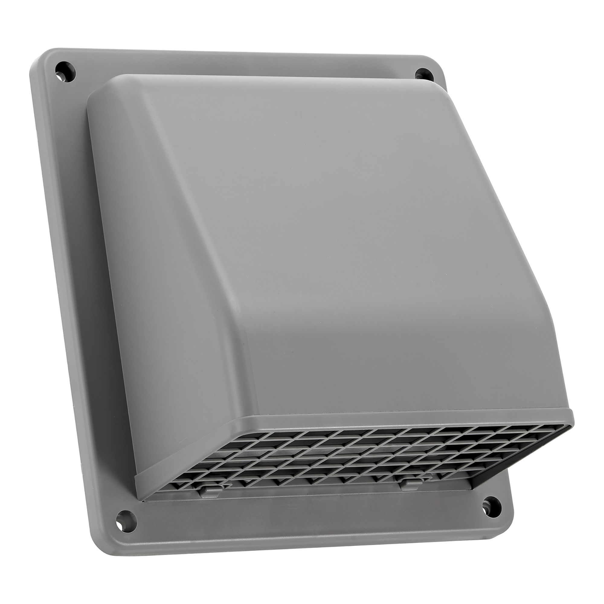 Lambro Plastic Wall Exhaust or Air Intake Vent with Hinged Screen, Removable Damper & 1.25in. Collar, 6in., Gray, 3510G